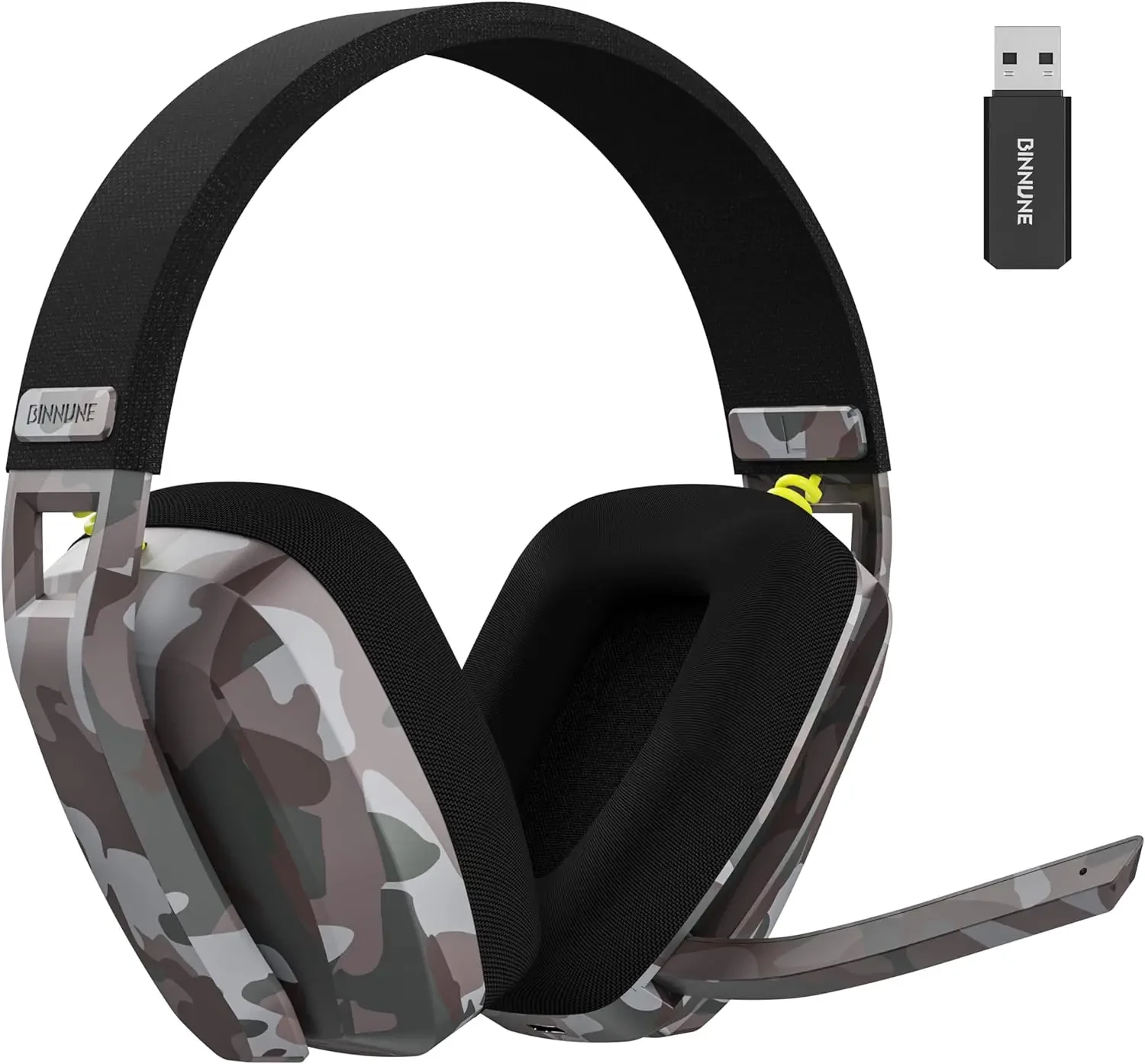 BINNUNE 2.4GHz Wireless Gaming Headset with Mic for PS5, PS4, PC, Mac, and Bluetooth Devices